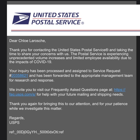 USPS Inquiry - Picture 2 of 2